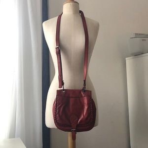 Patricia Nash RED Leather Messenger Crossbody